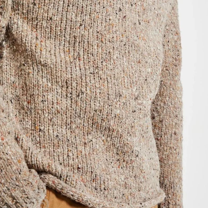 Men's Donegal Tweed Roll Neck Aran Sweater Creative Irish Gifts.com
