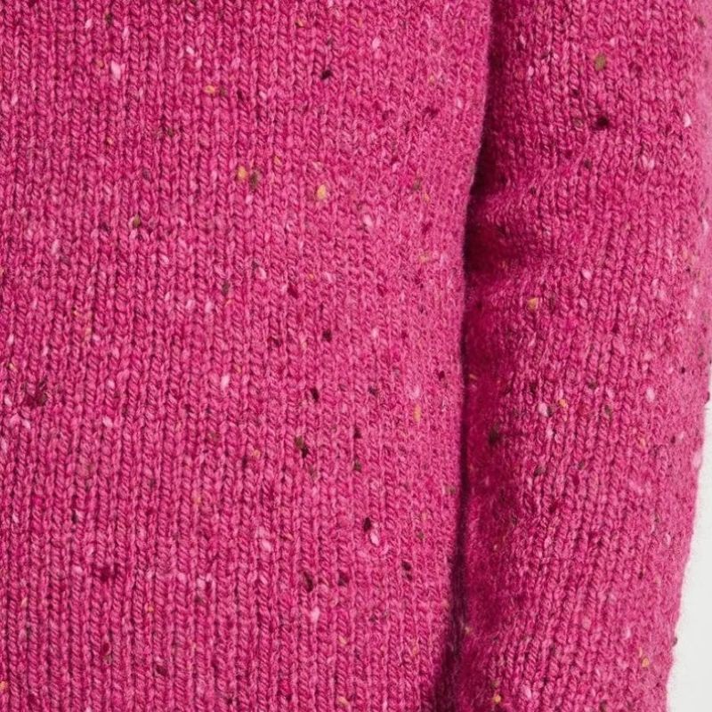 Ladies Irish Wool Tweed Sweater Pink Creative Irish Gifts