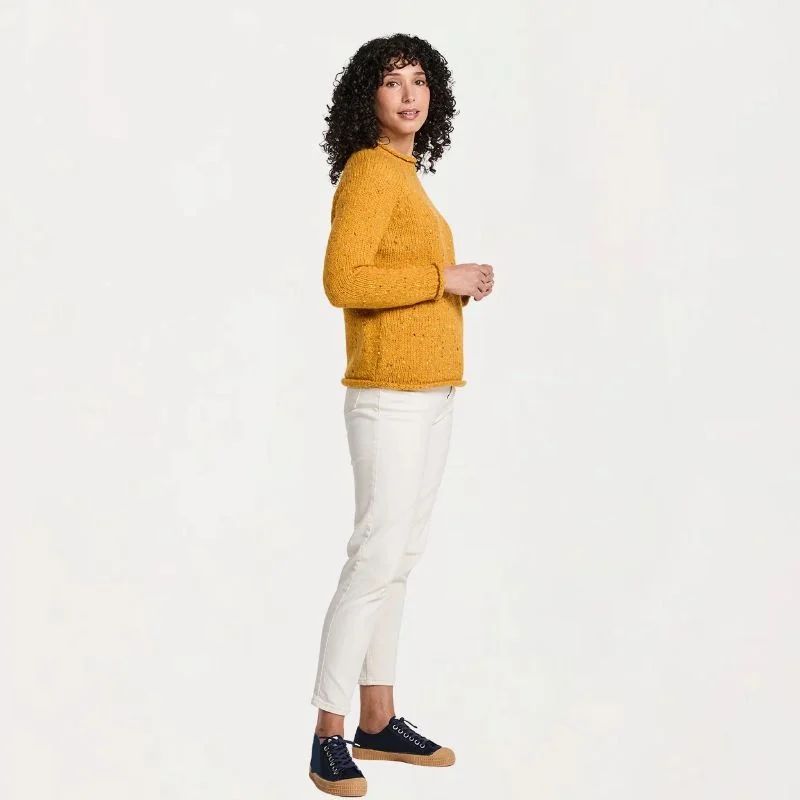 Ladies Irish Wool Tweed Sweater Yellow Creative Irish Gifts