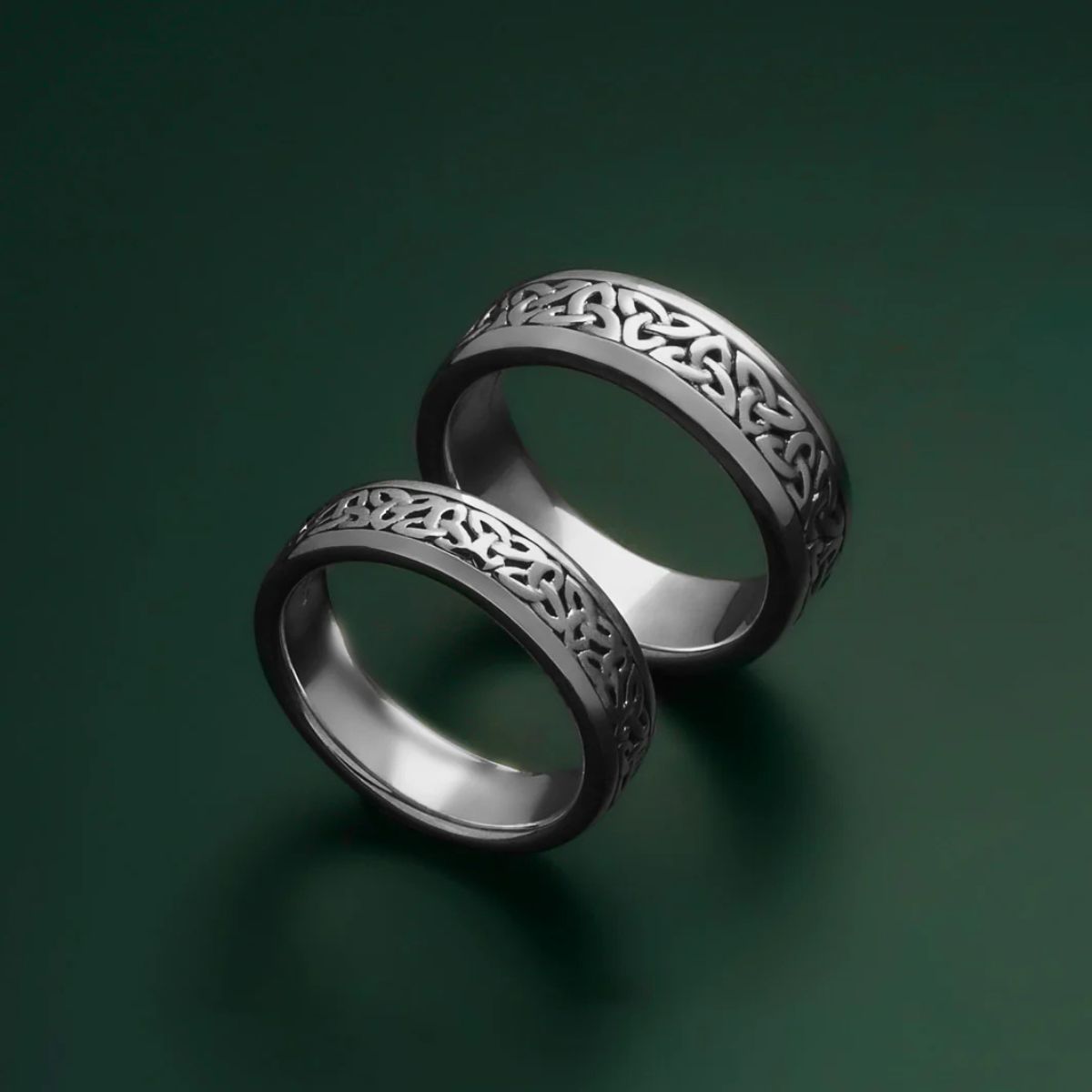 Silver Oxidized Men's Trinity Ring Creative Irish Gifts