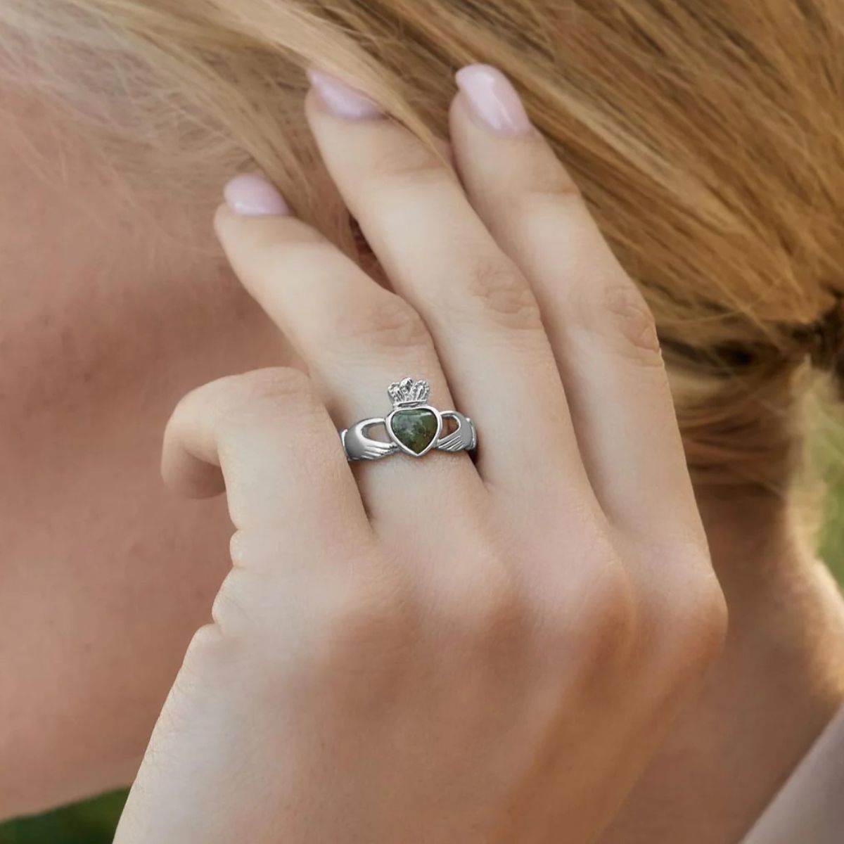 Sterling Silver Marble Claddagh Weave Ring Lifestyle Creative Irish Gifts