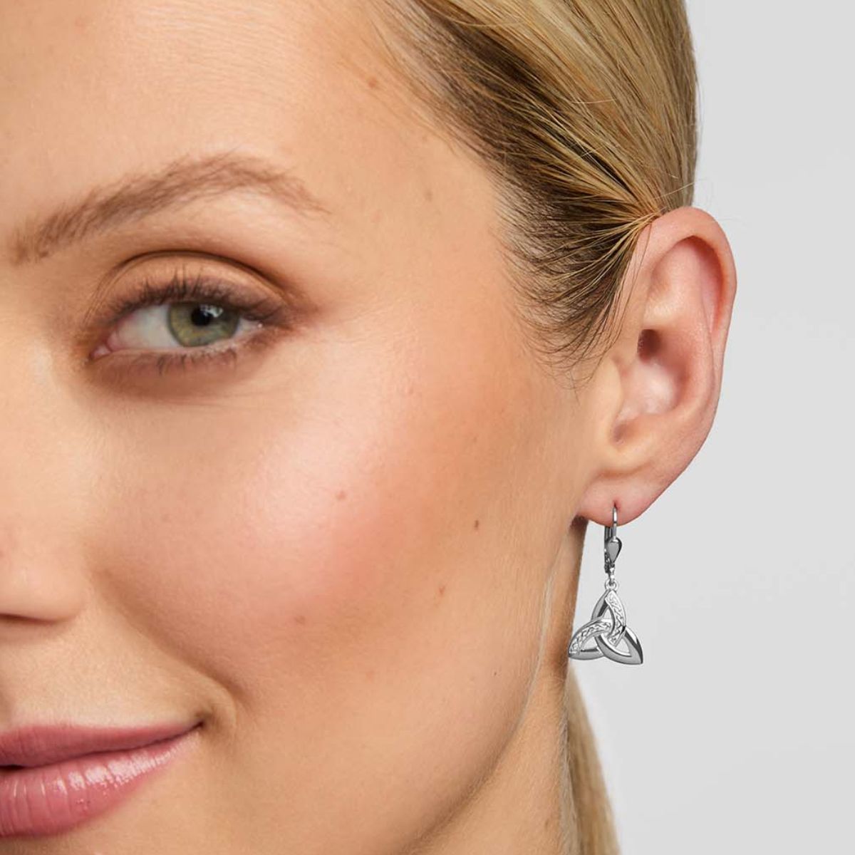 Trinity Knot Sterling Silver Earrings Lifestyle Creative Irish Gifts