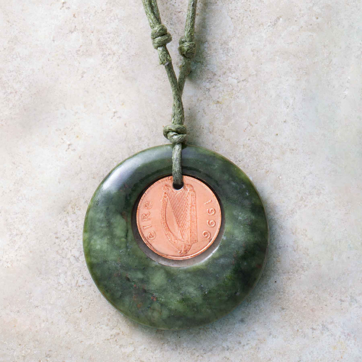 Irish Penny Connemara Marble Necklace - Creative Irish Gifts