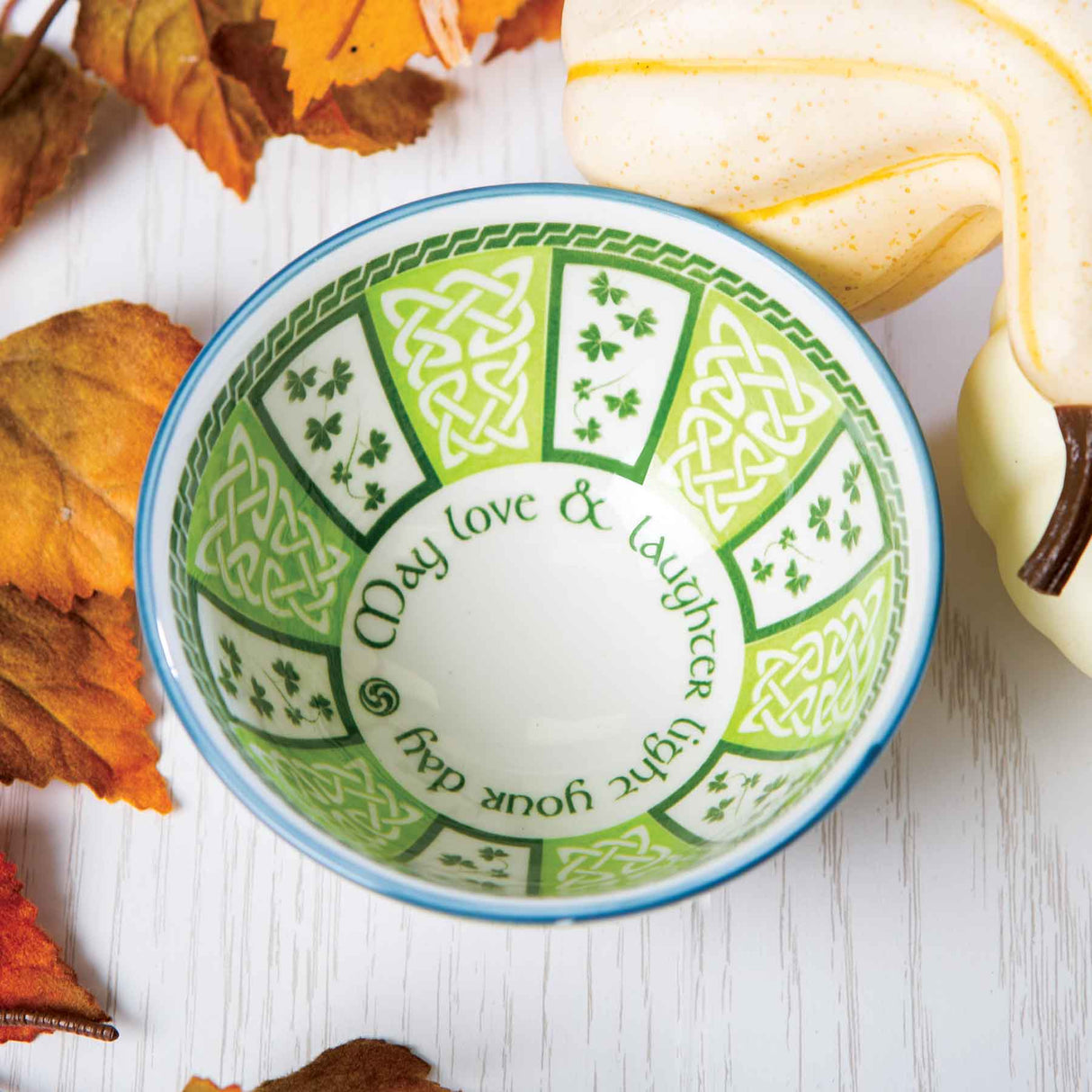 Irish Love and Laughter Shamrock Bowl - Creative Irish Gifts