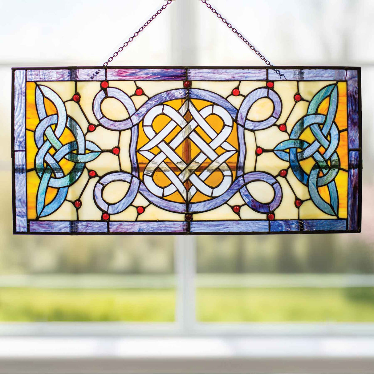 Celtic Knot Design Stained Glass Window Hanging - Creative Irish Gifts