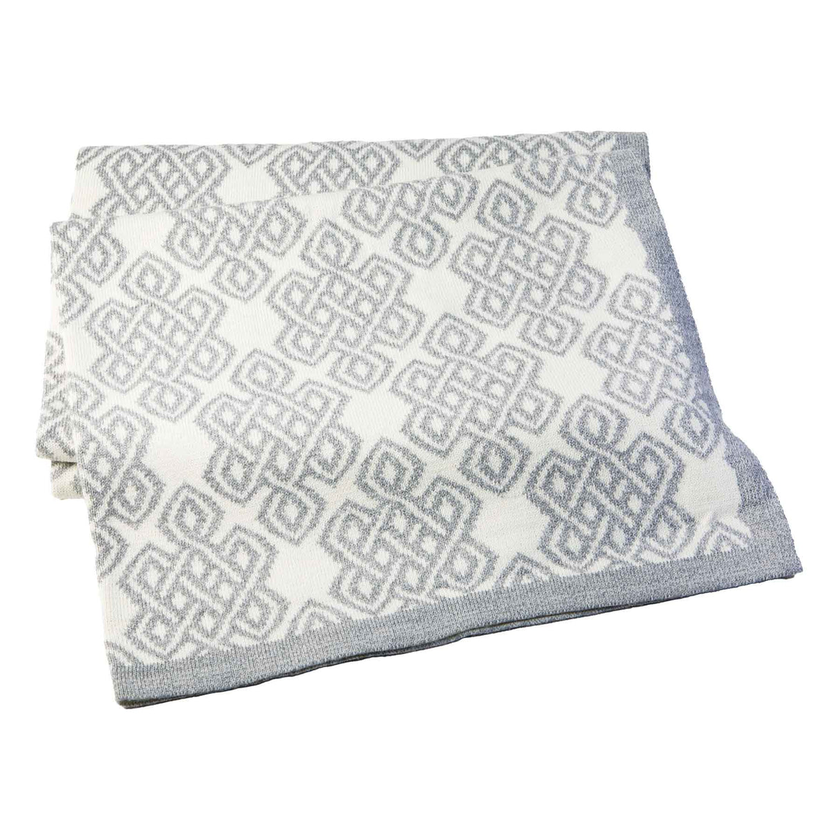 Celtic Novelty Pattern Wool Throw- Grey - Creative Irish Gifts