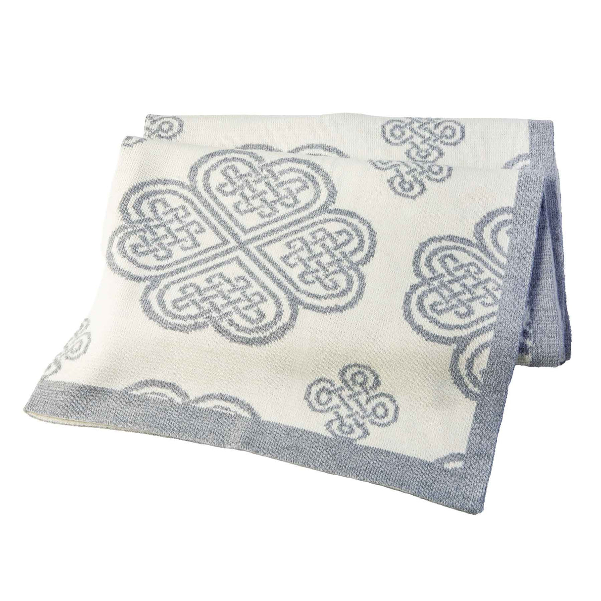 Celtic Spiral Wool Throw, Grey - Creative Irish Gifts