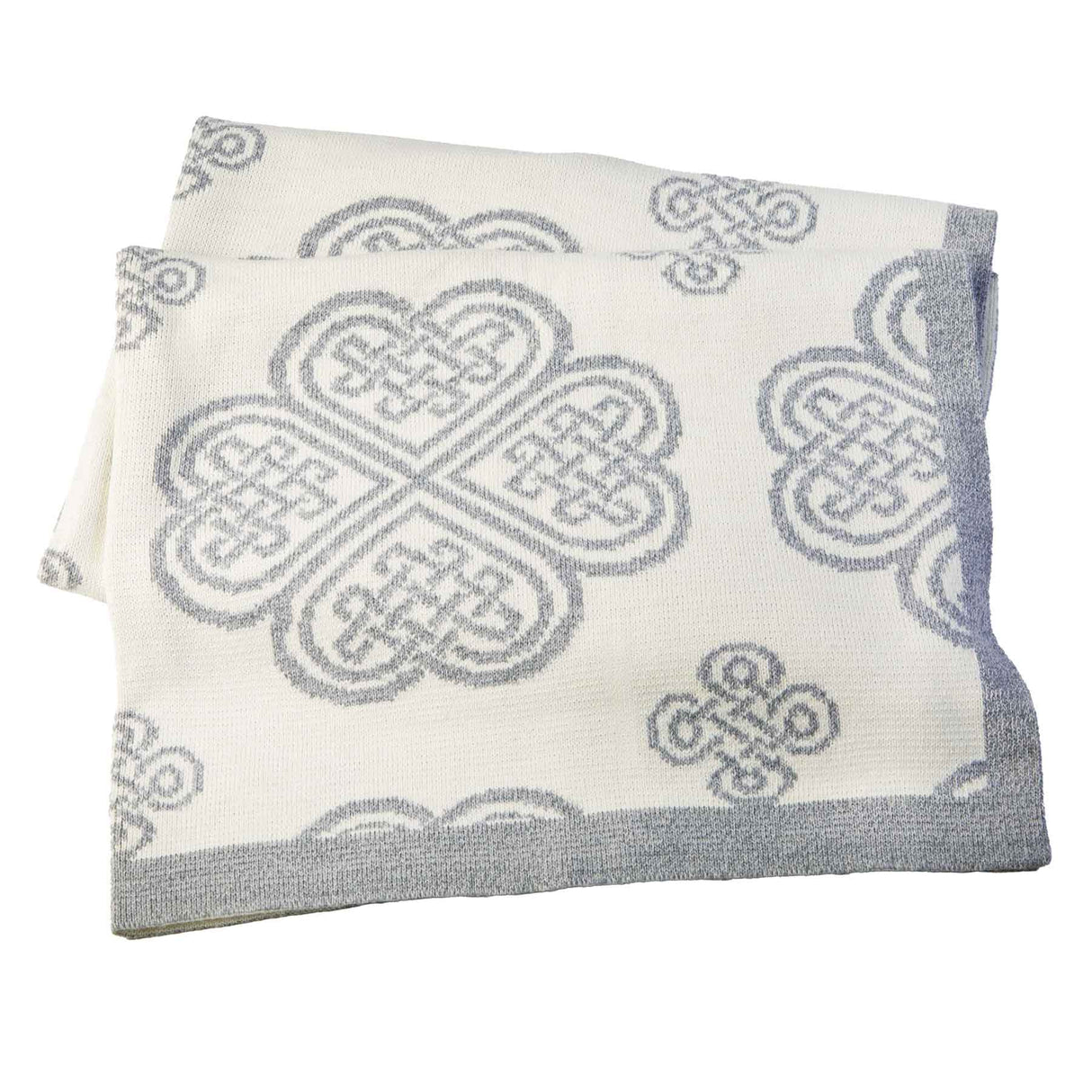 Celtic Spiral Wool Throw, Grey - Creative Irish Gifts