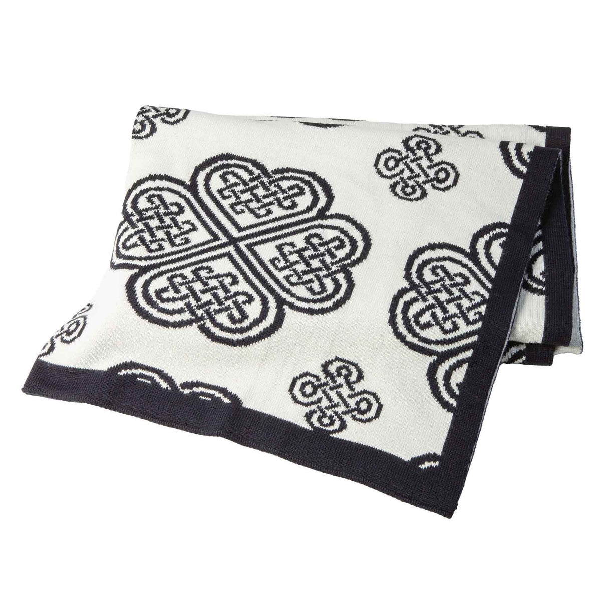 Celtic Spiral Wool Throw, Navy - Creative Irish Gifts