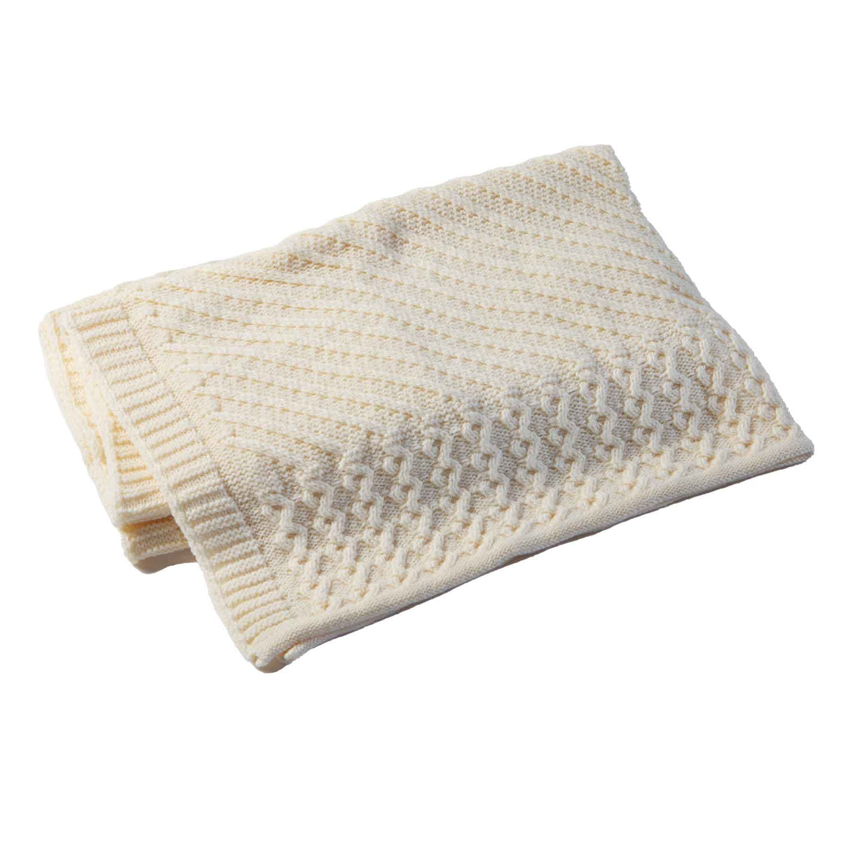 Irish Wool Throw with Shamrock Design, Cream - Creative Irish Gifts