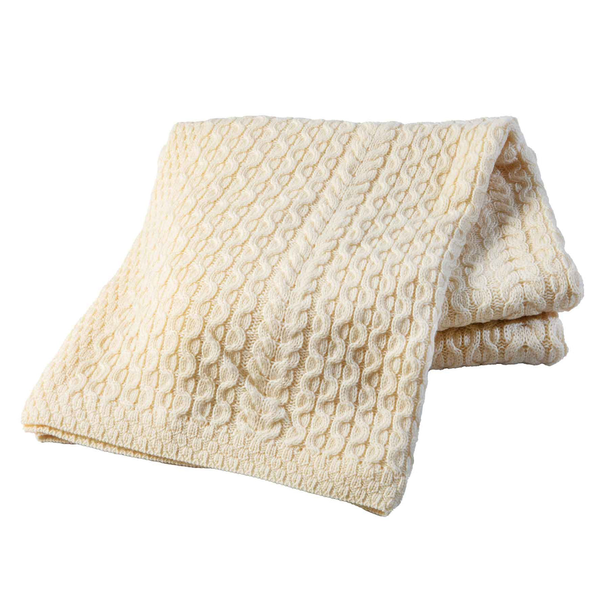 Honeycomb King Throw, Cream - Creative Irish Gifts