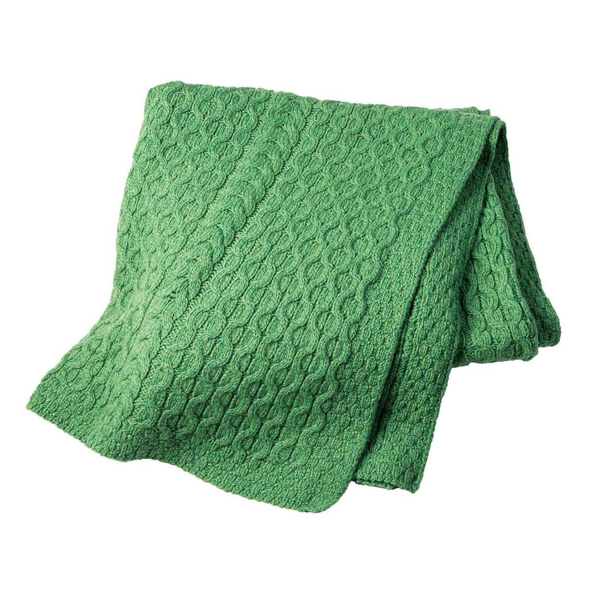 Honeycomb King Throw, Green - Creative Irish Gifts