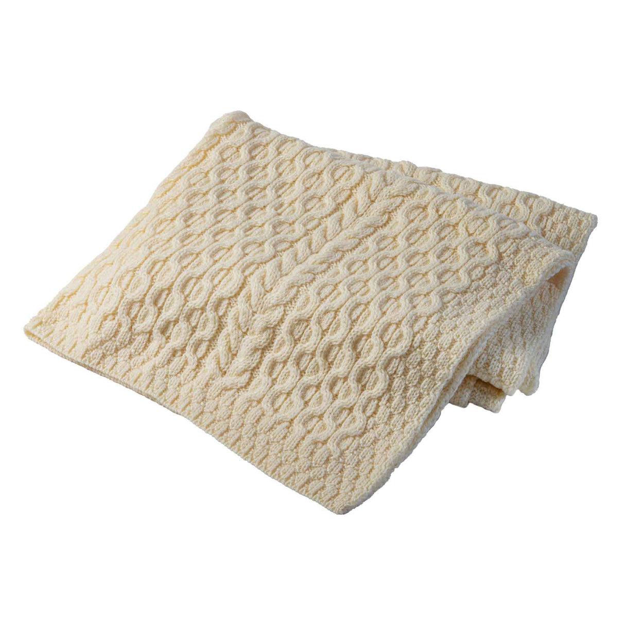 Fisherman Honeycomb Cable Throw, Cream - Creative Irish Gifts