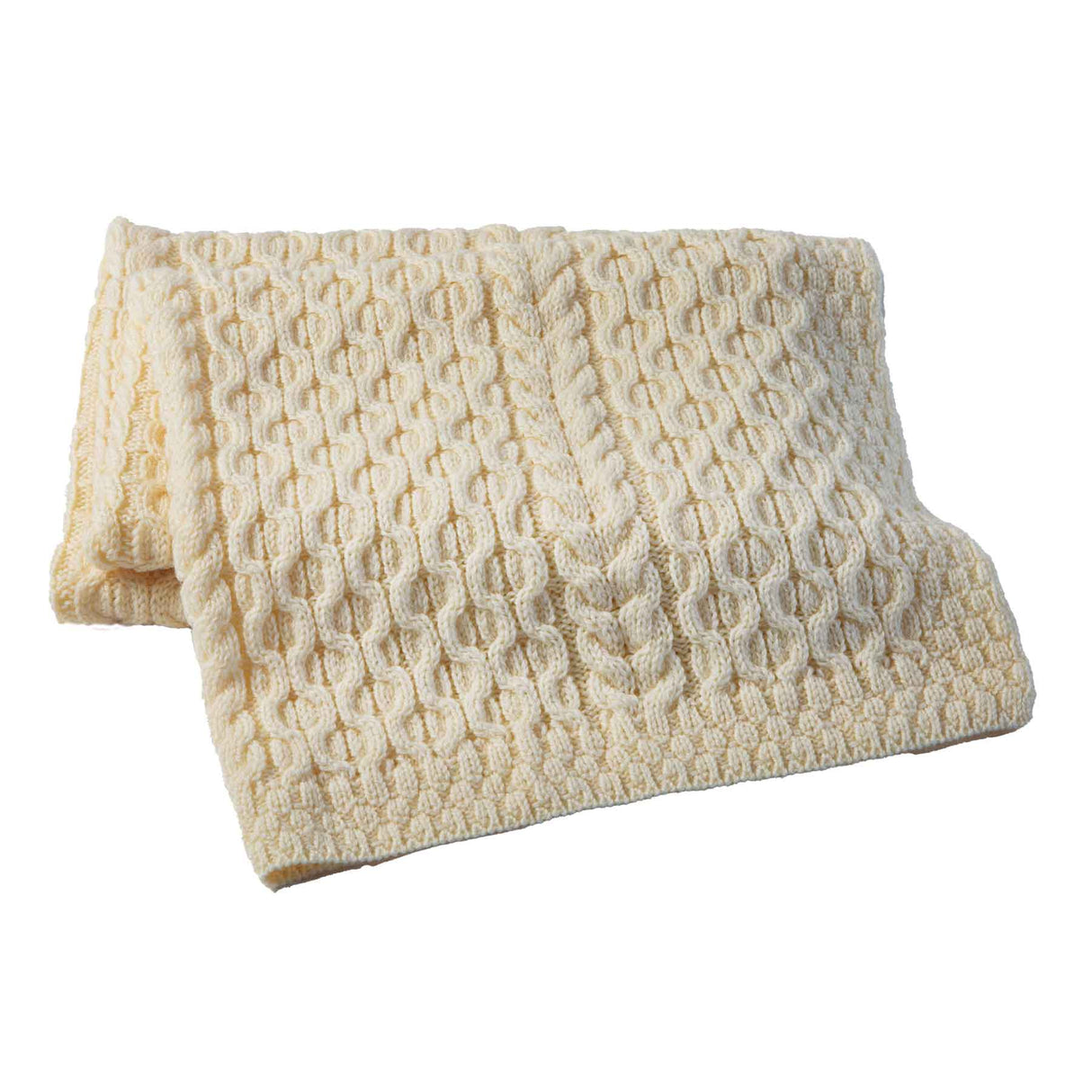 Fisherman Honeycomb Cable Throw, Cream - Creative Irish Gifts