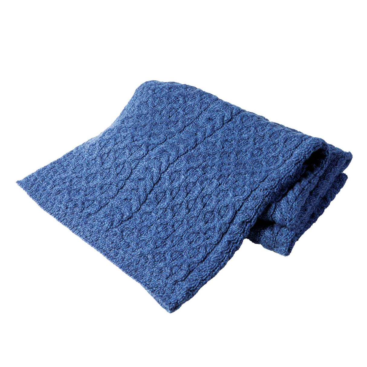 Fisherman Honeycomb Cable Throw, blue - Creative Irish Gifts