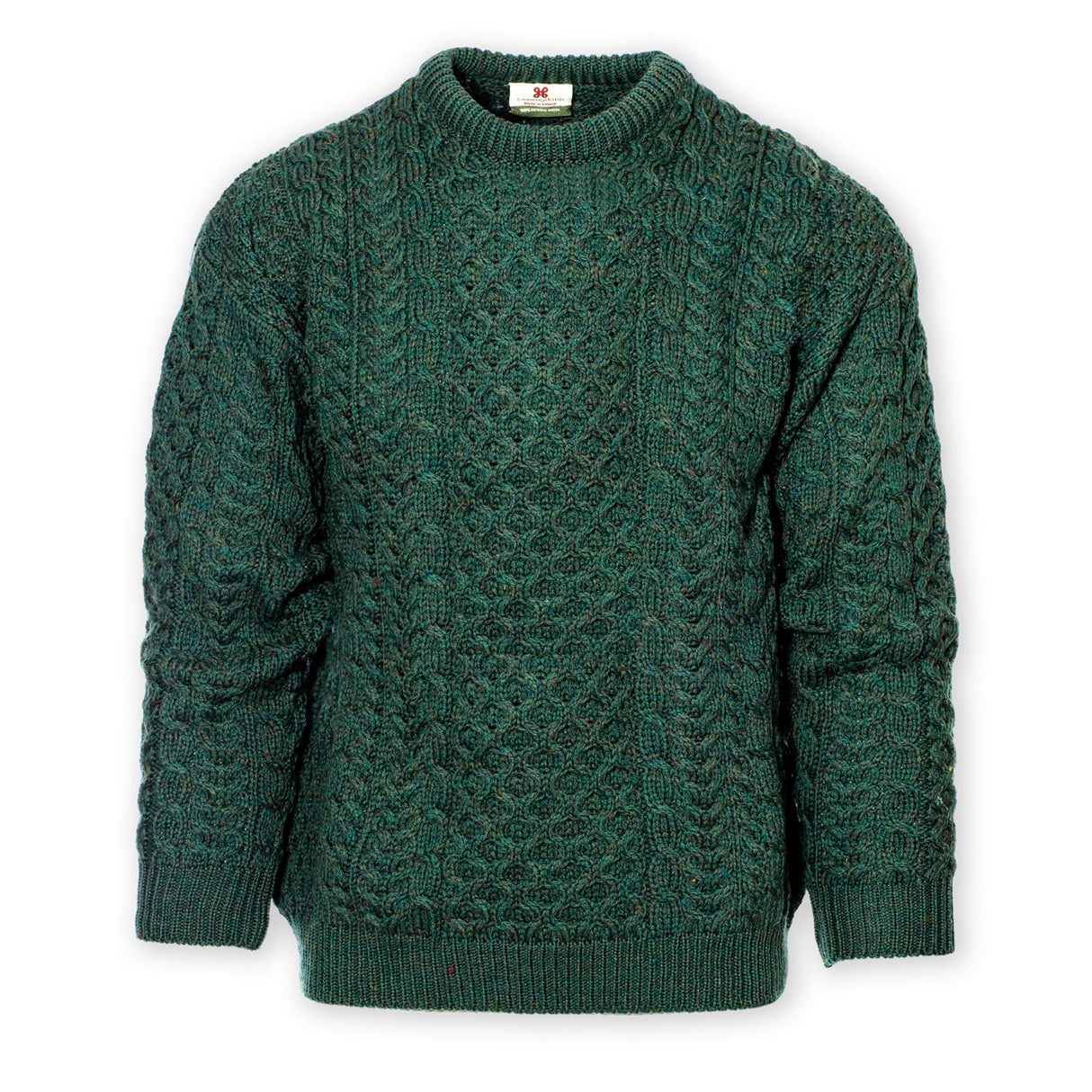 Aran Fisherman Merino Wool Crew Neck Sweater-Creative Irish gift