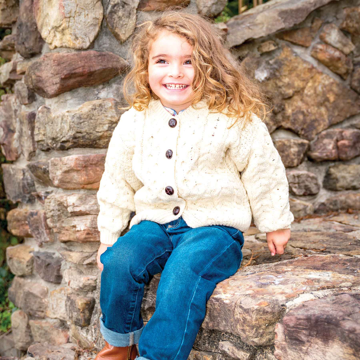 Child's Aran Knit Cardigan - Creative Irish Gifts