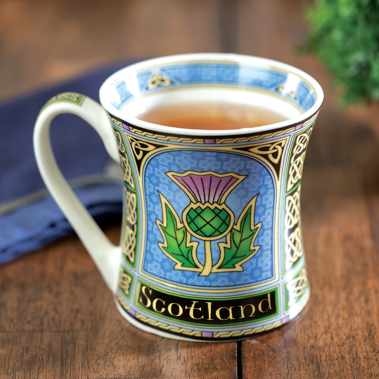 Bone China Scottish Purple Thistle Coffee Mug-Creative Irish gift