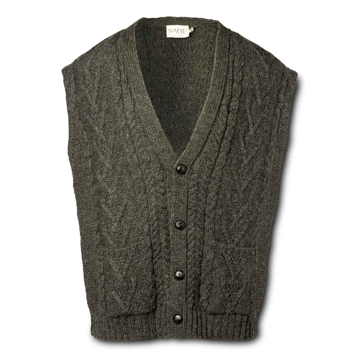 Aran Knit Vest- Charcoal - Creative Irish Gifts