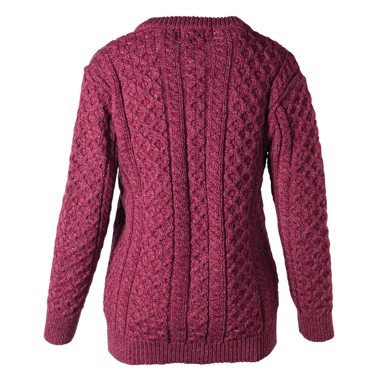 Leather Button Aran Knit Cardigan, Purple Marl - Creative Irish Gifts