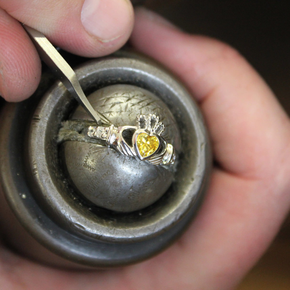 Irish Claddagh Ring - Sterling Silver with November Birthstone - Creative Irish Gifts