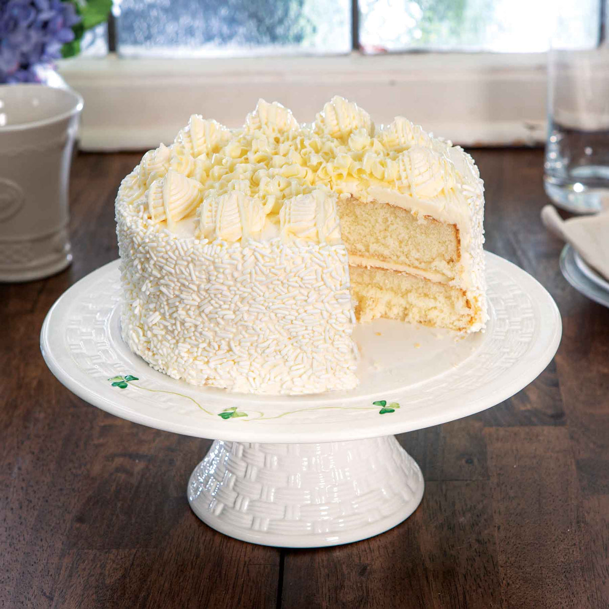 Belleek Shamrock Cake Stand - Creative Irish Gifts