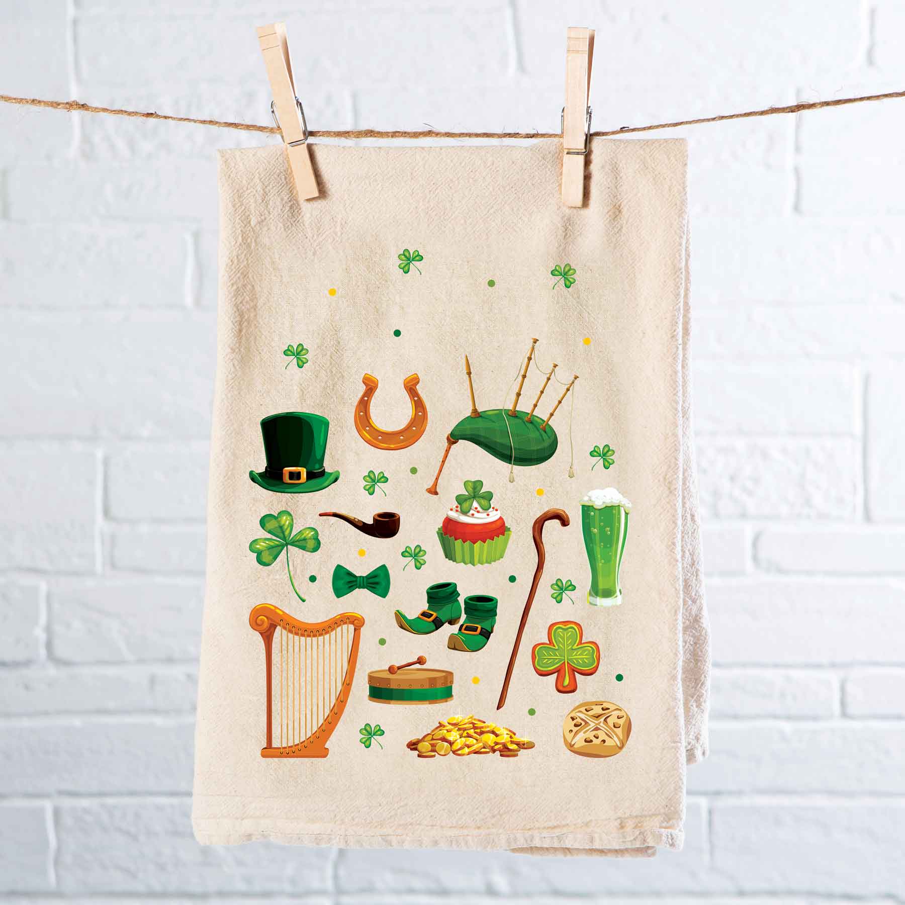 Irish Symbols Tea Towel Creative Irish Gifts
