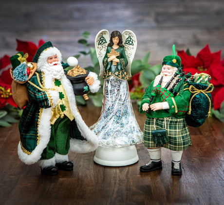 Irish Christmas Decor - Irish Santa and Angel Figurines