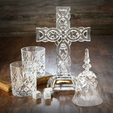 Galway Crystal Group Shot. Wedding Bell, Glasses and Cross