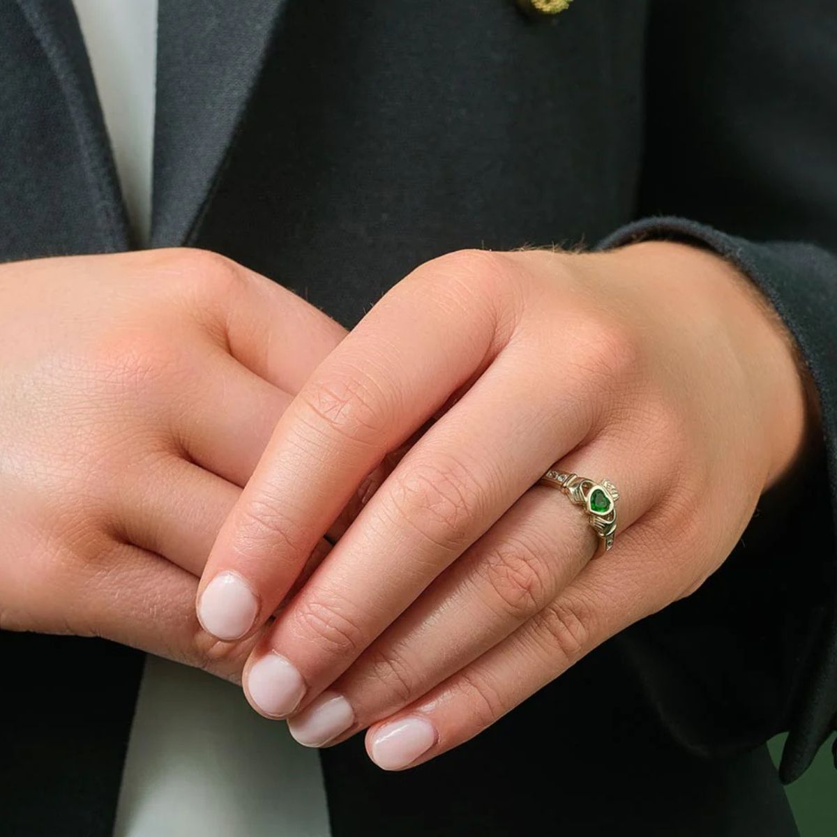 10K Gold Cubic Zirconia Claddagh Ring Lifestyle Creative Irish Gifts