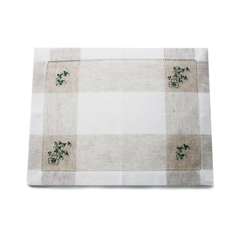 30TC Linen Irish Tablecloth with Shamrock Embroidered  Creative Irish Gifts
