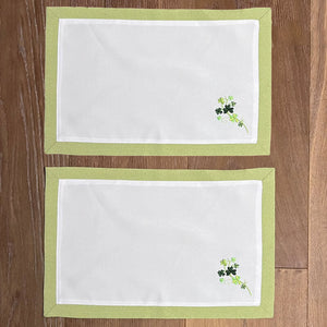 326PM2 Irish Linen Embroidered Shamrock Placemat Set of 2 Creative Irish Gifts
