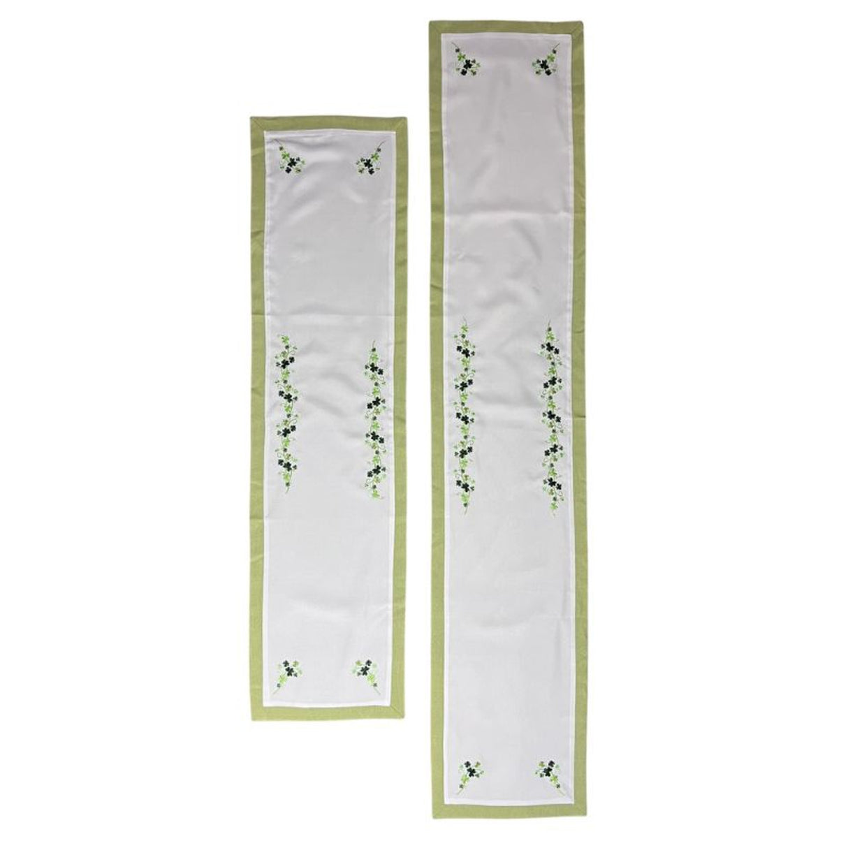 326TR54 Irish Linen Embroidered Shamrock Table Runner Creative Irish Gifts
