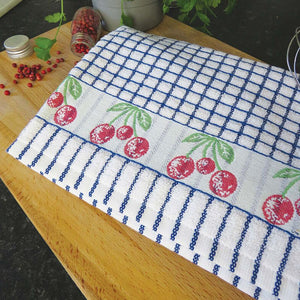 Woven Jacquard Irish Tea Towel Cherries Creative Irish.com
