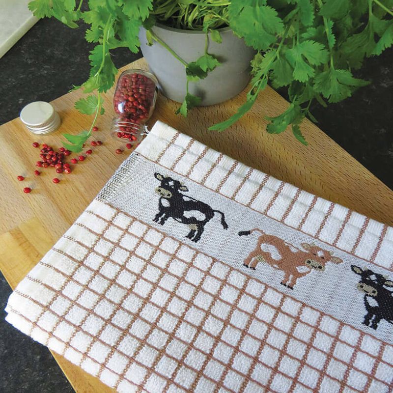 Woven Jacquard Irish Tea Towel Cows Creative Irish.com
