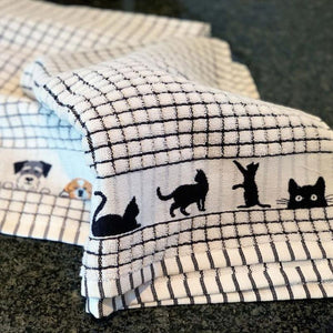 Woven Jacquard Irish Tea Towel Cats Creative Irish.com
