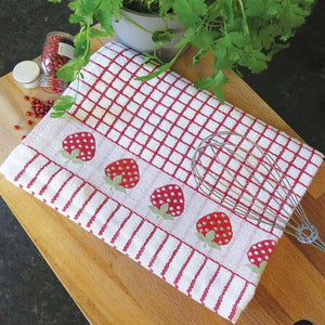 Woven Jacquard Irish Tea Towel Strawberries Creative Irish.com
