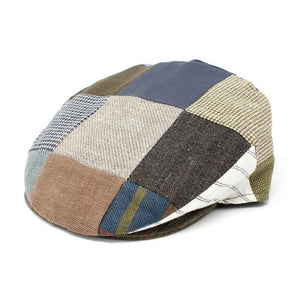  Men's Handcrafted Patchwork Traditional Irish Flat Cap Patckwork Multicolour Tweed Creative Irish Gif