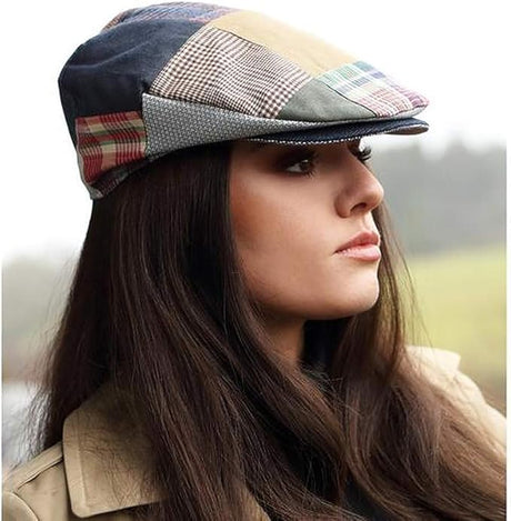 77B1L-Patch Men's Handcrafted Patchwork Traditional Irish Flat Cap Creative Irish gift.