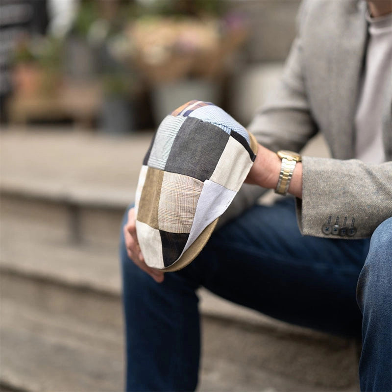 77B1L-Patch Men's Handcrafted Patchwork Traditional Irish Flat Cap Lifestyle Creative Irish gif