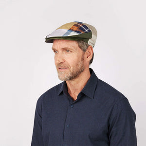 77B1L-Patch Men's Handcrafted Patchwork Traditional Irish Flat Cap Lifestyle View Creative Irish gif