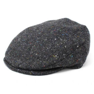 Men's Classic Irish Wool Tweed Flat Cap Dark Grey Creative Irish Gift 
