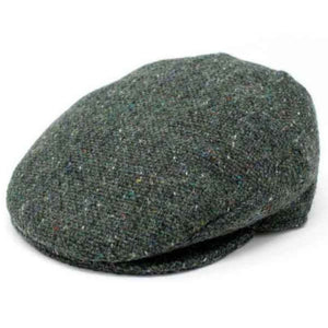 Men's Classic Irish Wool Tweed Flat Cap Dark Green Creative Irish Gift