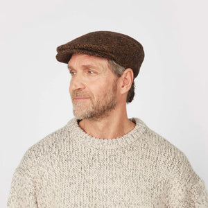 Men's Classic Irish Wool Tweed Flat Cap Brown  Creative Irish Gift