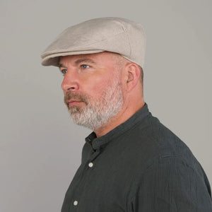 Men's Irish Linen Flat Cap Sand Creative Irish Gift
