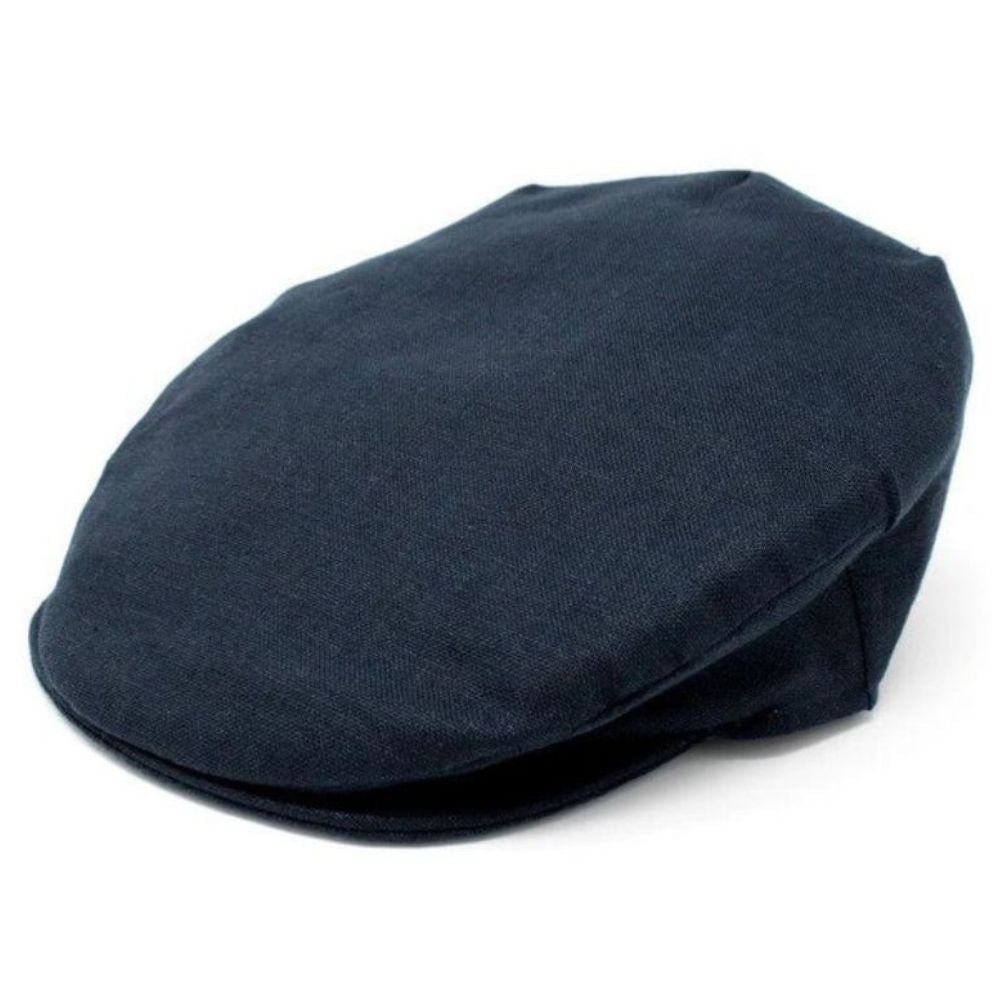 Men's Irish Linen Flat Cap Navy Creative Irish Gift