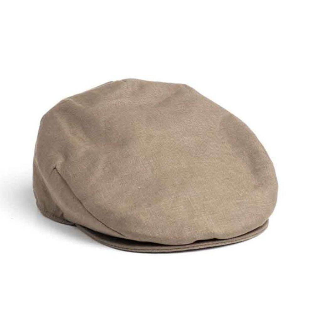 Men's Irish Linen Flat Cap Khaki Creative Irish Gift