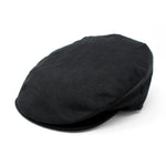 Men's Irish Linen Flat Cap Black Creative Irish Gift