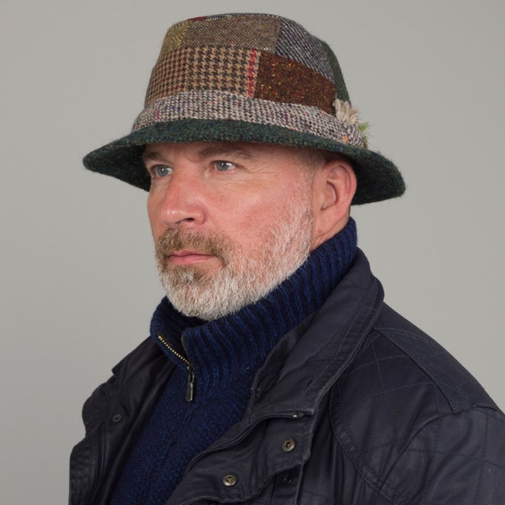 Men's Irish Tweed Feather Walking Hat Patch Creative Irish Gift