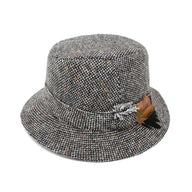 Men's Irish Tweed Feather Walking Hat Grey Creative Irish Gift